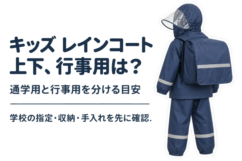 キッズ レインコート上下は通学用と別に必要？秋の遠足・校外学習で濡れた後まで考える選び方