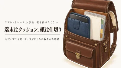 楽天でレビュー数が多い小学生用タブレットケースとA4連絡袋を比較｜ランドセルで端末とプリントを折らない組み合わせ